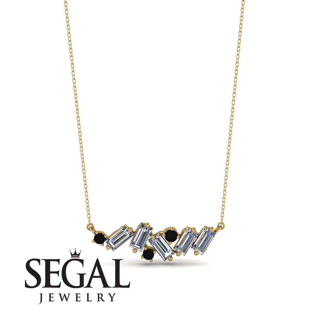 Baguette Black Diamond Necklace - Arielle No. 7