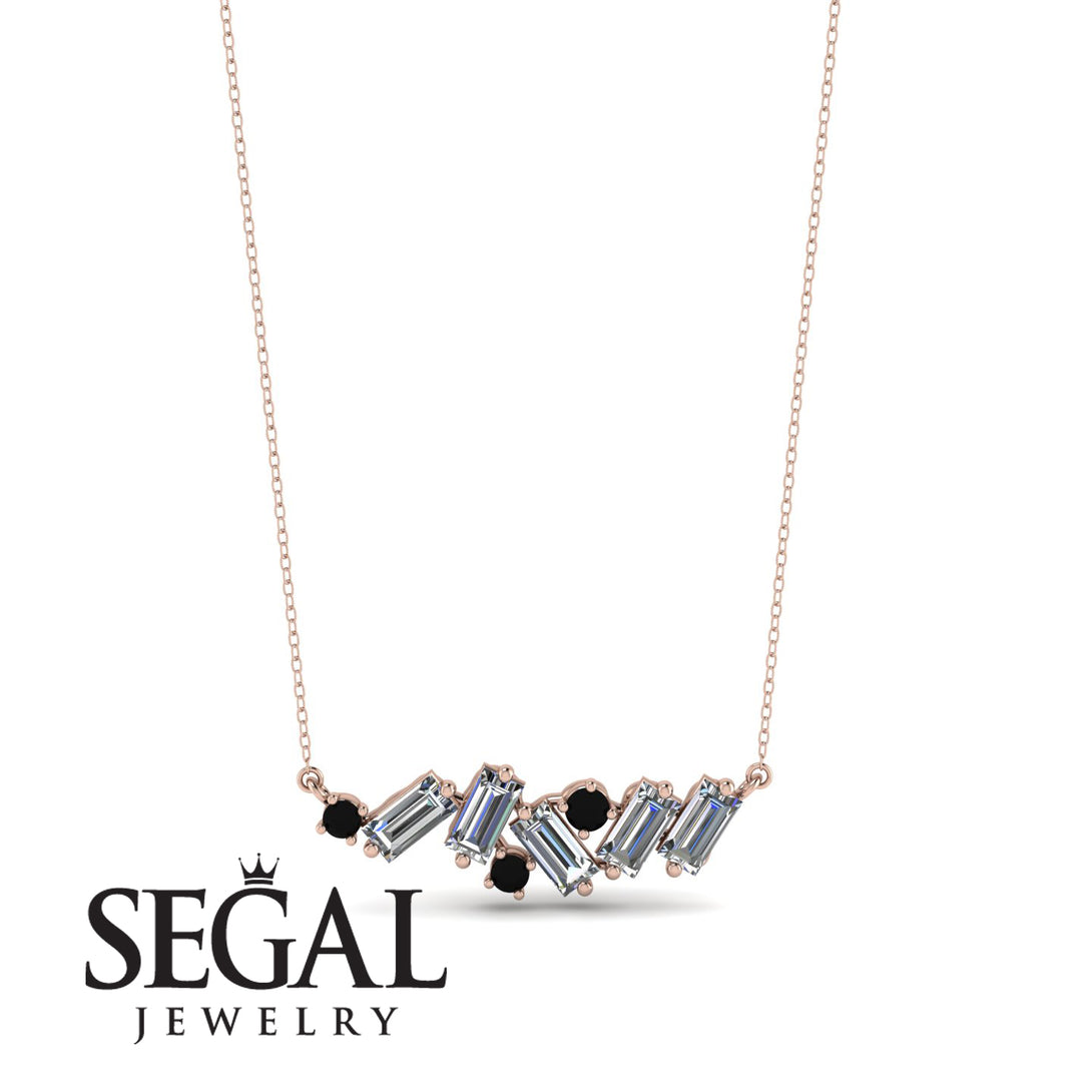 Baguette Black Diamond Necklace - Arielle No. 8