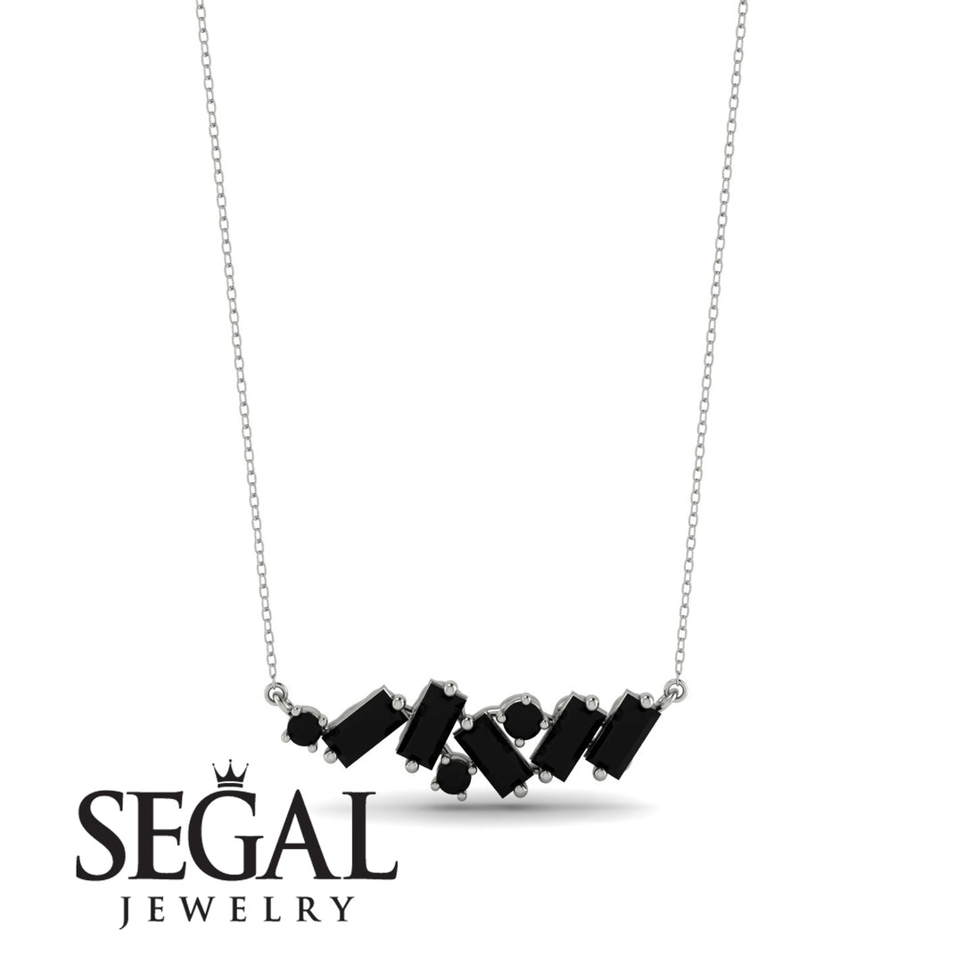 Baguette Black Diamond Necklace - Arielle No. 39