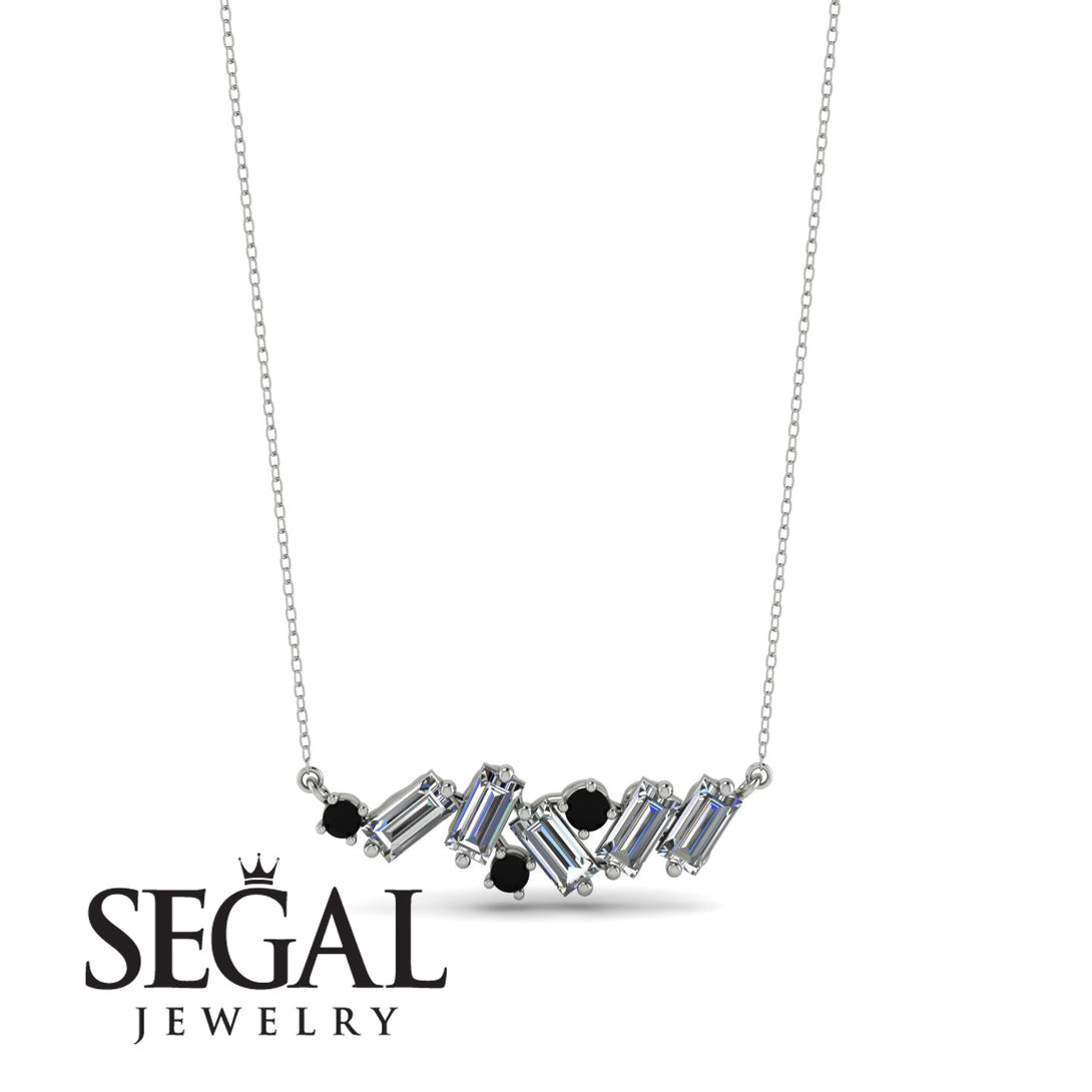 Baguette Black Diamond Necklace - Arielle No. 9