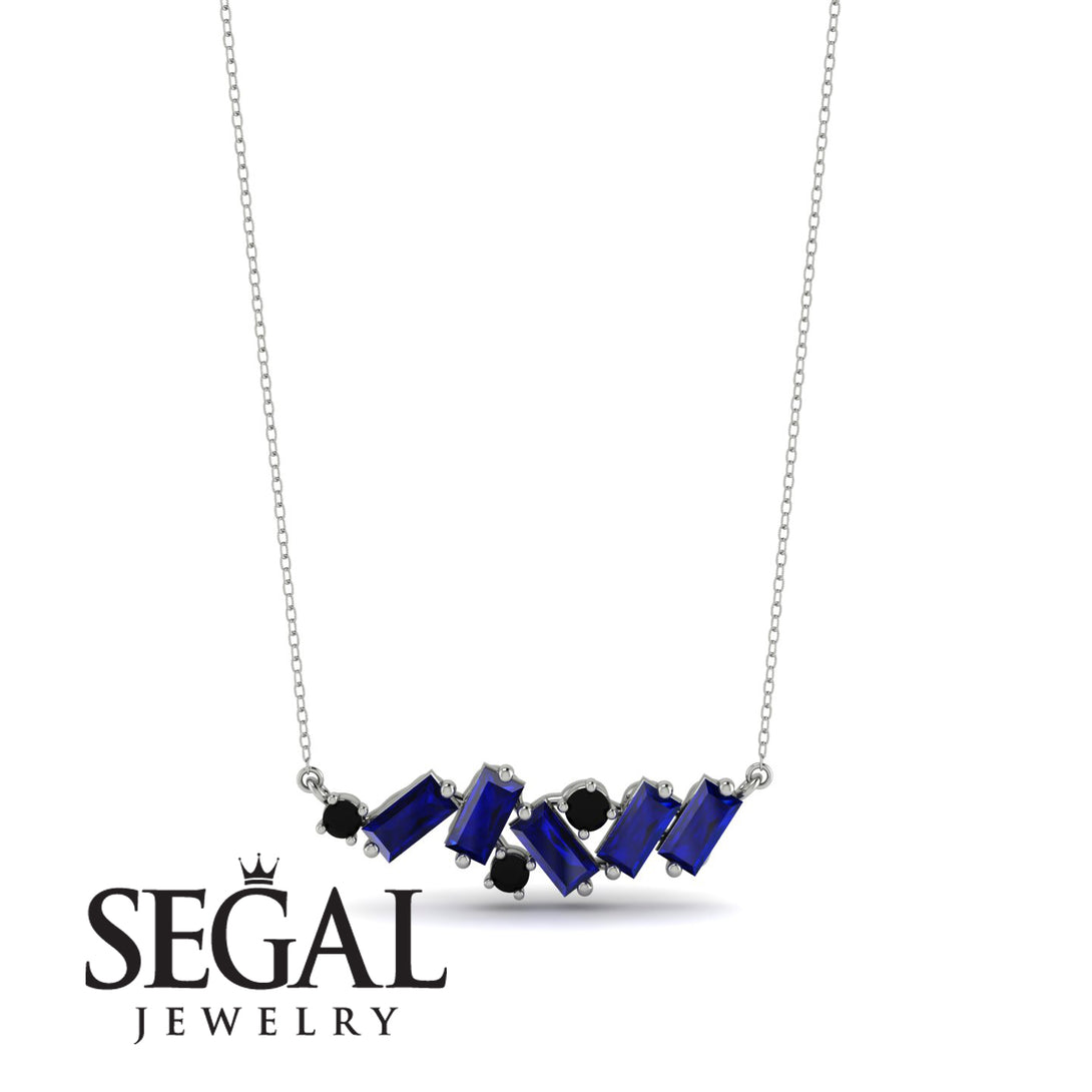 Baguette Black Diamond Necklace - Arielle No. 69