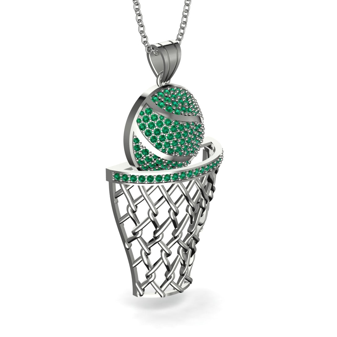 Basketball Emerald Necklace For Men - Kyle No. 6