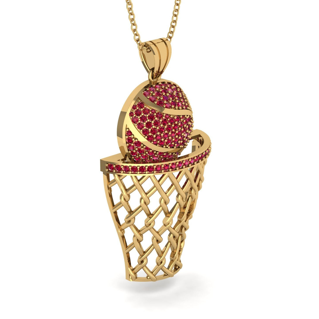 Basketball Ruby Necklace For Men - Kyle No. 10