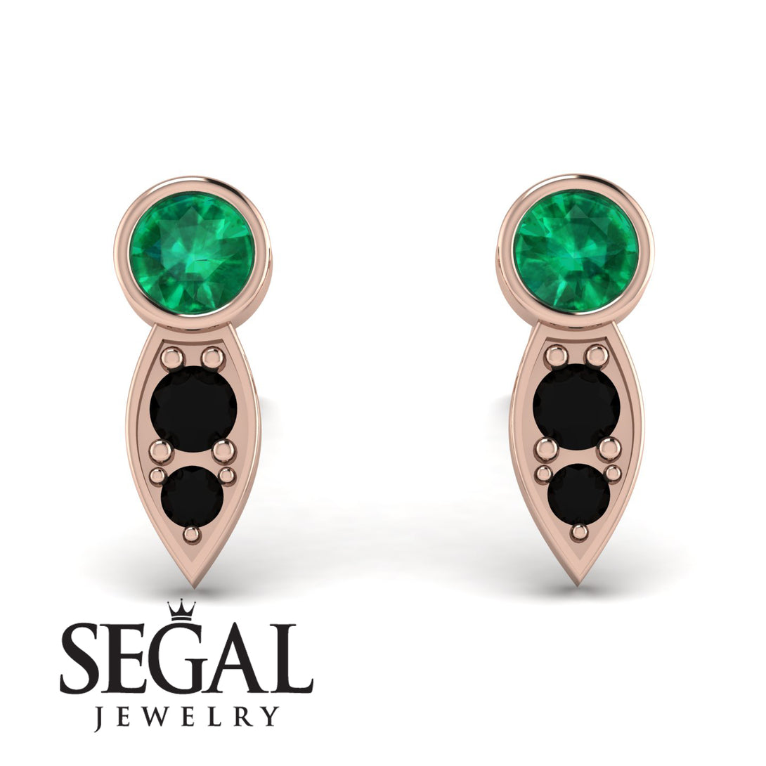 Bezel Emerald Earrings In Pear Shaped - Aniya No. 35