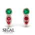 Bezel Emerald Earrings In Pear Shaped - Aniya No. 50
