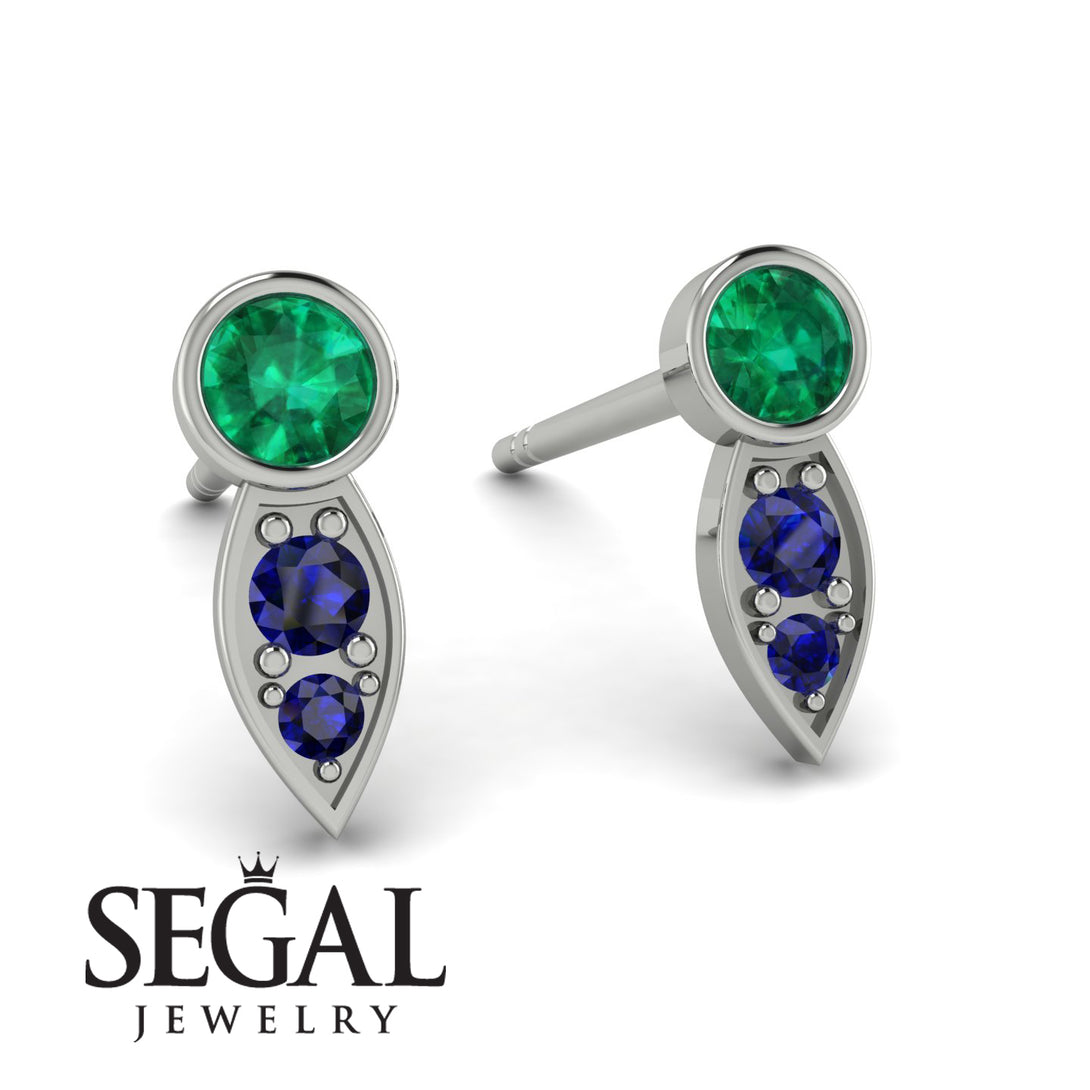 Bezel Emerald Earrings In Pear Shaped - Aniya No. 66