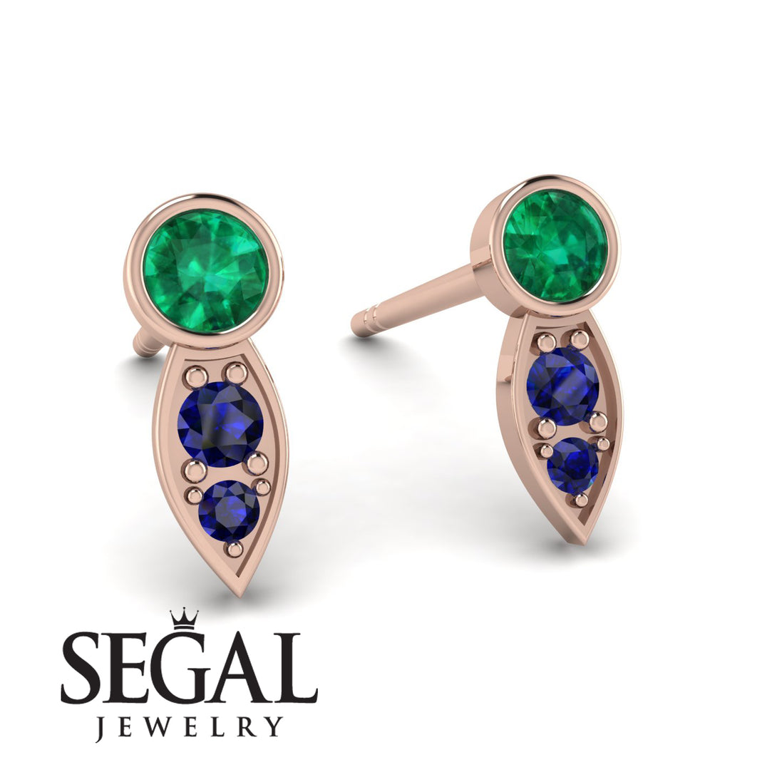 Bezel Emerald Earrings In Pear Shaped - Aniya No. 65
