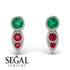 Bezel Emerald Earrings In Pear Shaped - Aniya No. 51
