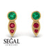 Bezel Emerald Earrings In Pear Shaped - Aniya No. 49 image 9