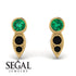 Bezel Emerald Earrings In Pear Shaped - Aniya No. 34