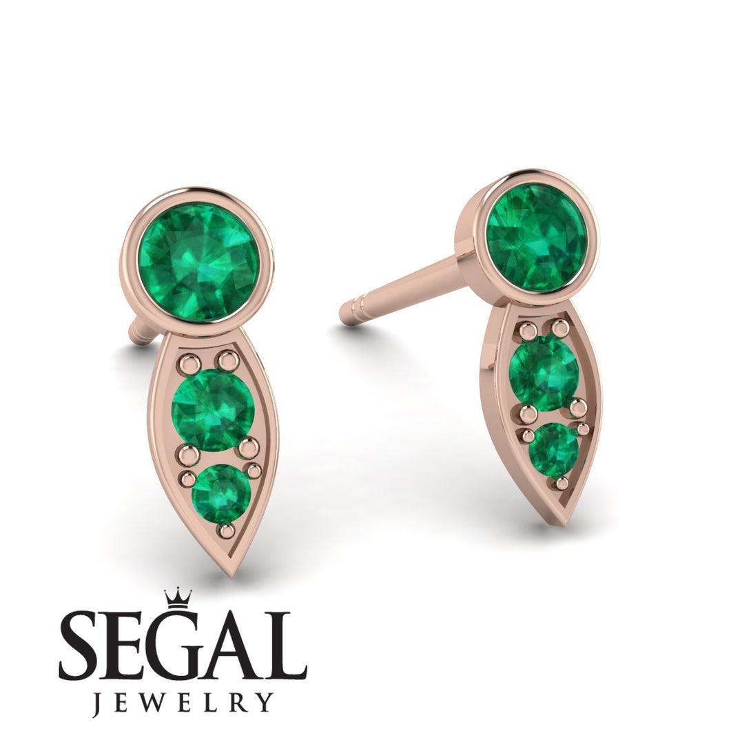 Bezel Emerald Earrings In Pear Shaped - Aniya No. 20