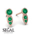 Bezel Emerald Earrings In Pear Shaped - Aniya No. 20