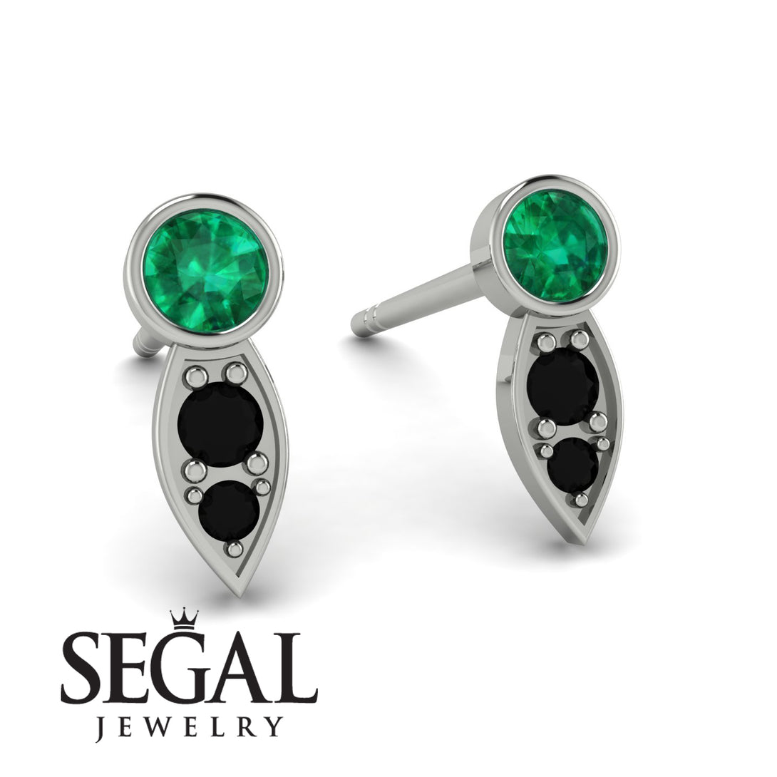 Bezel Emerald Earrings In Pear Shaped - Aniya No. 36