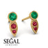 Bezel Emerald Earrings In Pear Shaped - Aniya No. 49 image 2
