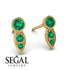 Bezel Emerald Earrings In Pear Shaped - Aniya No. 19