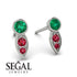 Bezel Emerald Earrings In Pear Shaped - Aniya No. 51