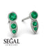 Bezel Emerald Earrings In Pear Shaped - Aniya No. 21 image 2