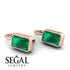 Bezel Emerald Emerald Earrings - Perla No. 5
