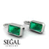 Bezel Emerald Emerald Earrings - Perla No. 6