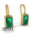 Bezel Emerald Emerald Earrings - Perla No. 4