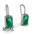 Bezel Emerald Emerald Earrings - Perla No. 6