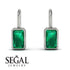 Bezel Emerald Emerald Earrings - Perla No. 6