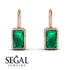 Bezel Emerald Emerald Earrings - Perla No. 5