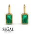 Bezel Emerald Emerald Earrings - Perla No. 4