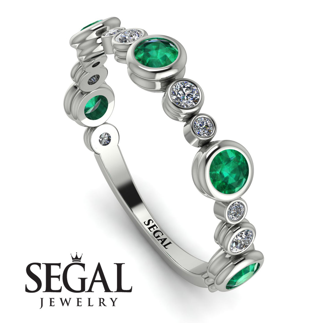 Bezel Emerald Eternity Band - Valeria No. 6