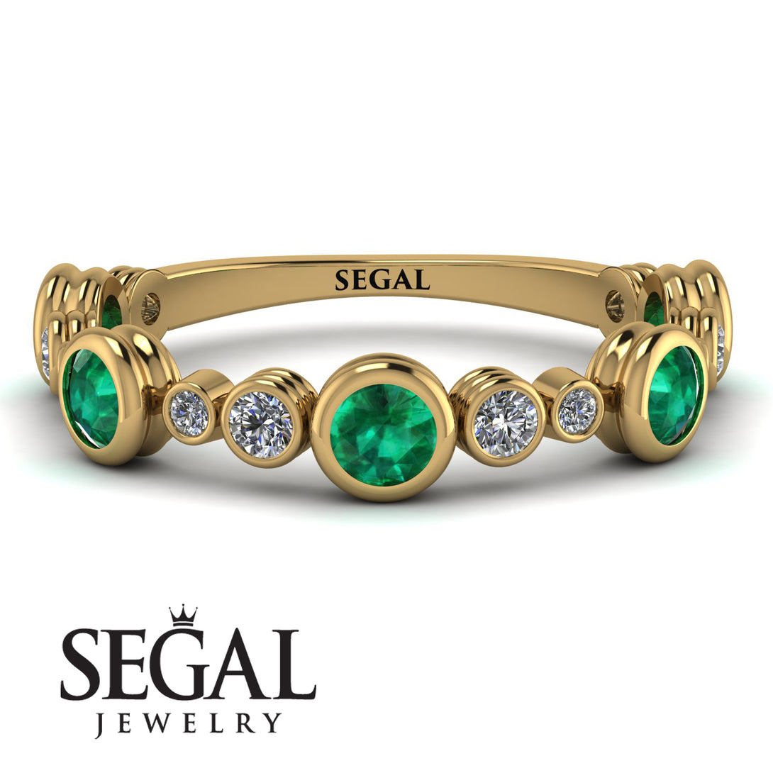 Bezel Emerald Eternity Band - Valeria No. 4
