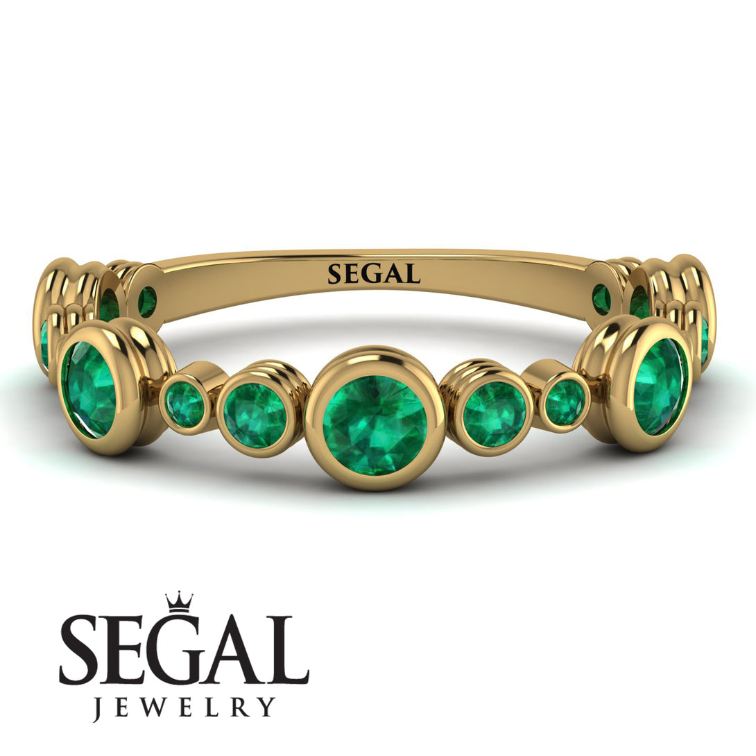 Bezel Emerald Eternity Band - Valeria No. 19