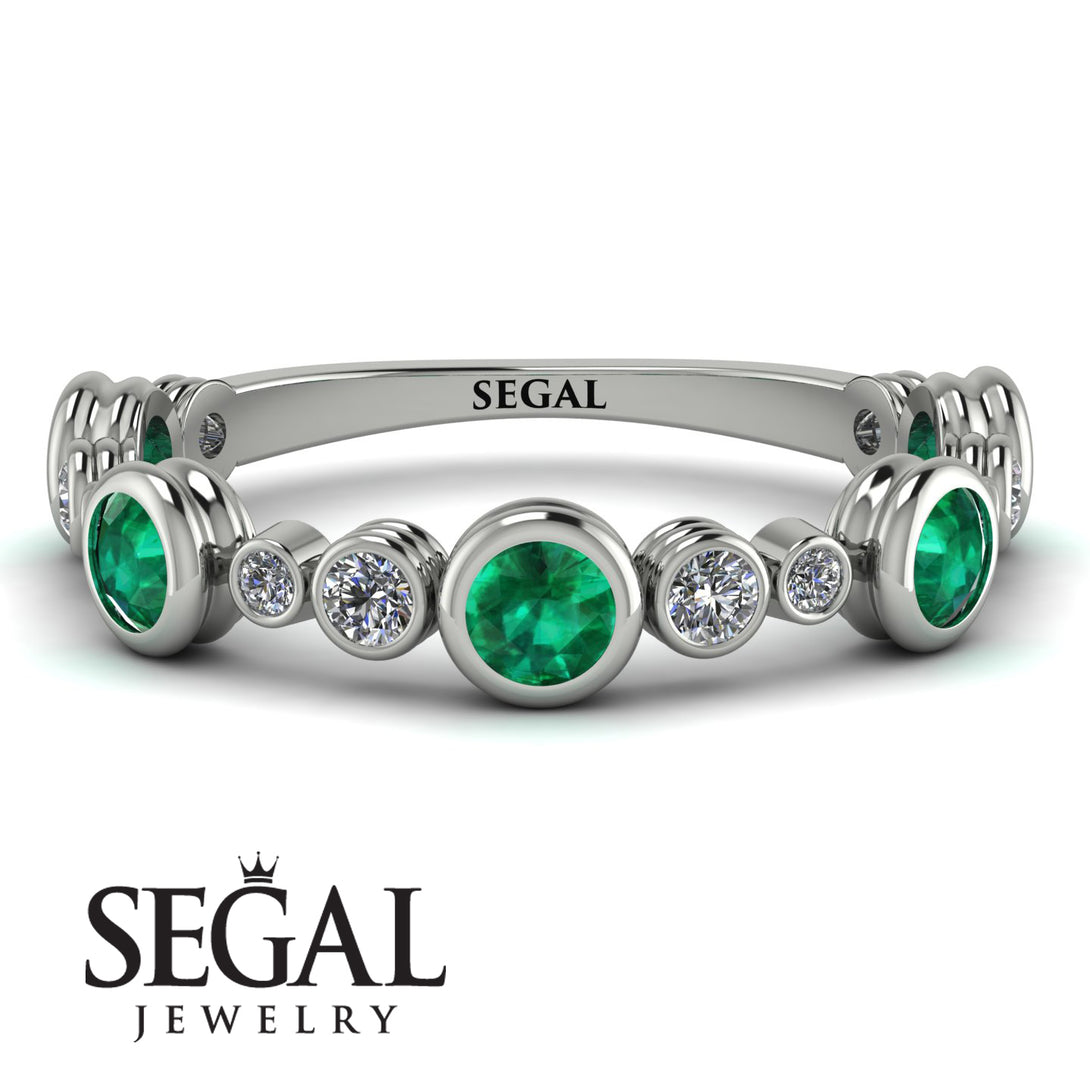 Bezel Emerald Eternity Band - Valeria No. 6
