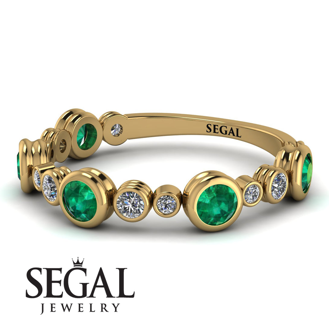 Bezel Emerald Eternity Band - Valeria No. 4