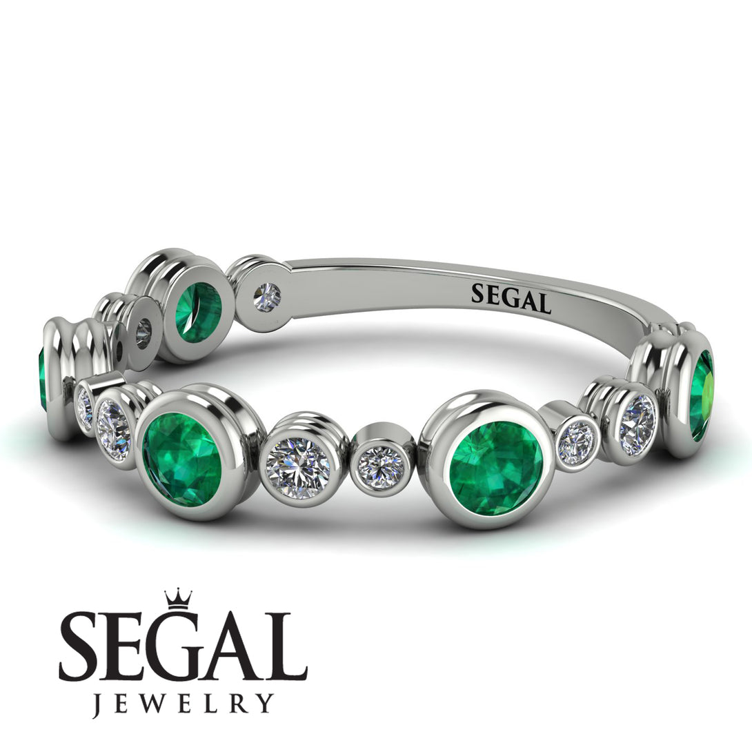 Bezel Emerald Eternity Band - Valeria No. 6
