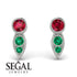 Bezel Ruby Earrings In Pear Shaped - Aniya No. 27 image 9