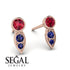 Bezel Ruby Earrings In Pear Shaped - Aniya No. 71
