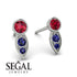 Bezel Ruby Earrings In Pear Shaped - Aniya No. 72