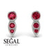 Bezel Ruby Earrings In Pear Shaped - Aniya No. 57 image 9