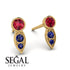 Bezel Ruby Earrings In Pear Shaped - Aniya No. 70 image 9