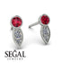Bezel Ruby Earrings In Pear Shaped - Aniya No. 12 image 2