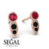 Bezel Ruby Earrings In Pear Shaped - Aniya No. 41