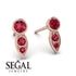 Bezel Ruby Earrings In Pear Shaped - Aniya No. 56 image 2