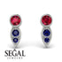 Bezel Ruby Earrings In Pear Shaped - Aniya No. 72