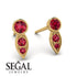 Bezel Ruby Earrings In Pear Shaped - Aniya No. 55