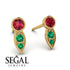 Bezel Ruby Earrings In Pear Shaped - Aniya No. 25