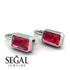 Bezel Ruby Emerald Earrings - Perla No. 12