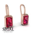 Bezel Ruby Emerald Earrings - Perla No. 11