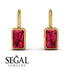 Bezel Ruby Emerald Earrings - Perla No. 10