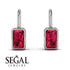 Bezel Ruby Emerald Earrings - Perla No. 12