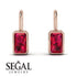 Bezel Ruby Emerald Earrings - Perla No. 11